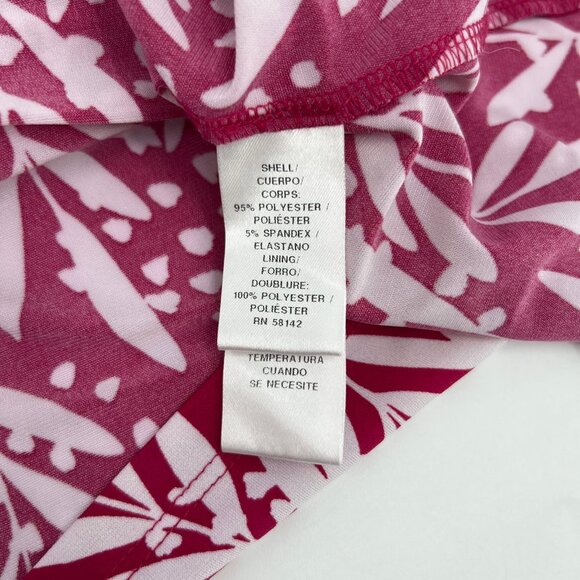 London Times Pink Leaf Print Flutter Midi Dress | Size 12 - Picture 6 of 6